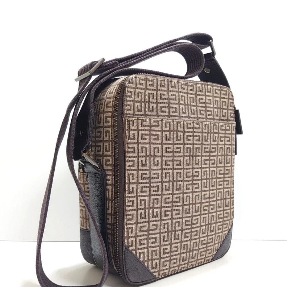Authentic Rare Givenchy Canvas & Leather Crossbody with G Monogram +COA